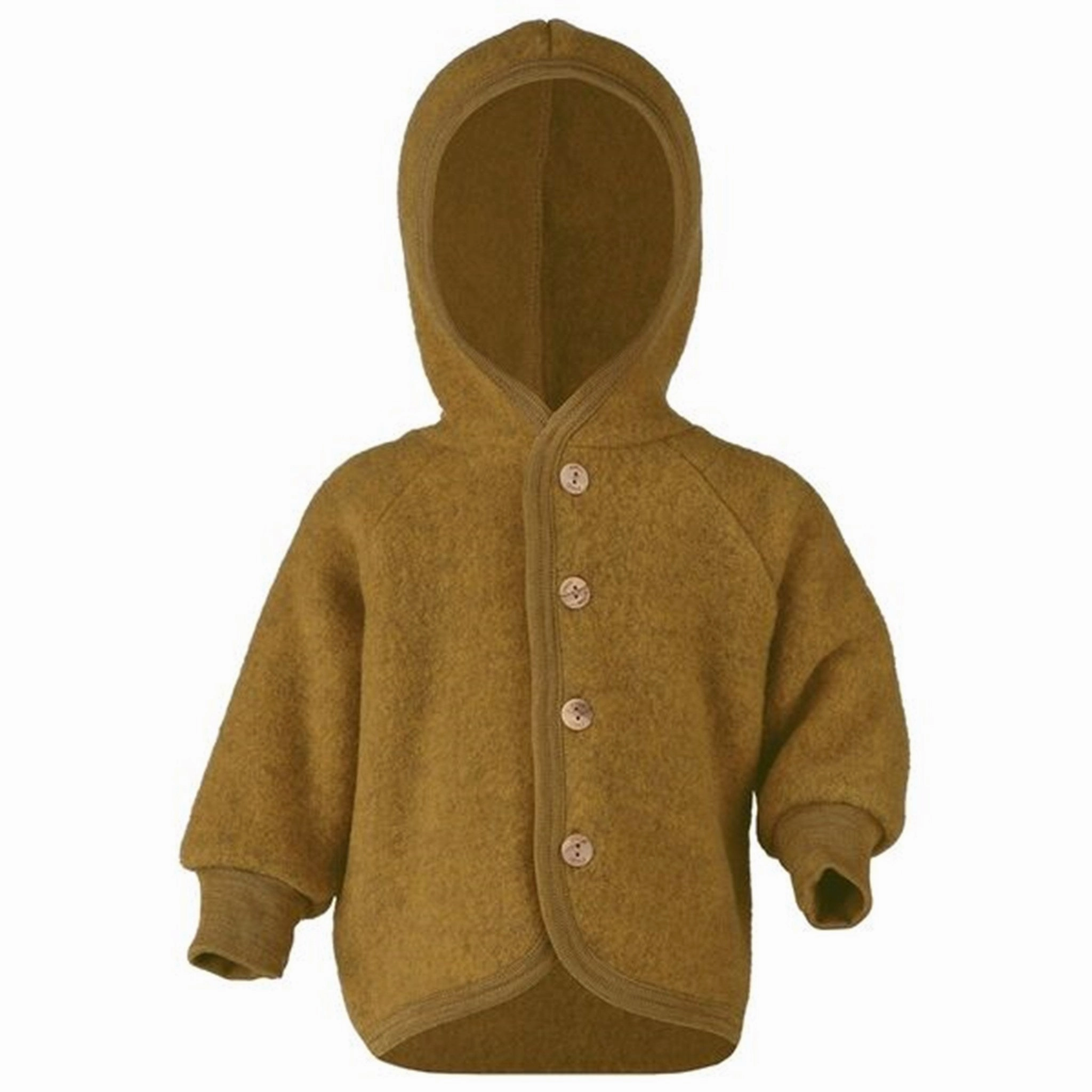 Tulle Engel Hooded Jacket with Wooden Buttons Saffron Mlange Athletic