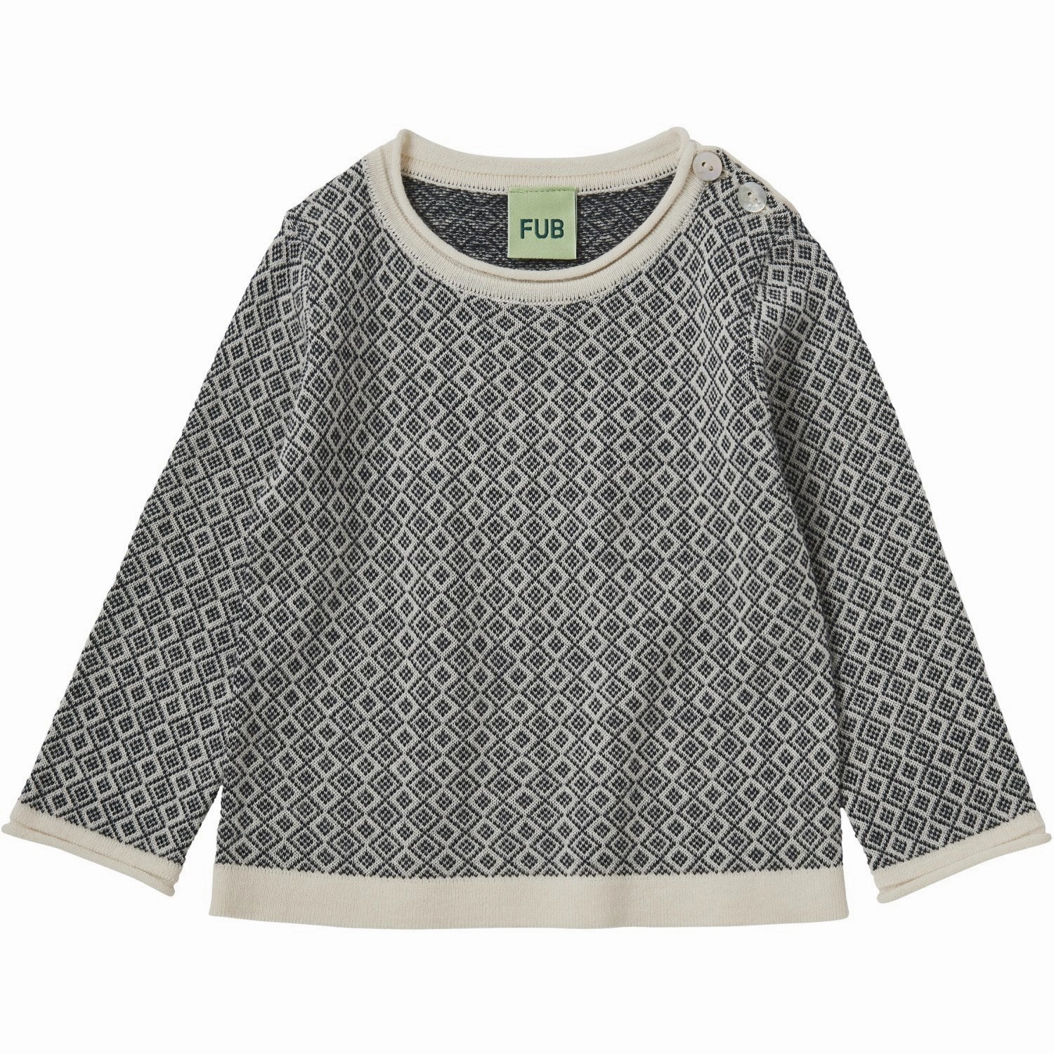 Tulle FUB Ecru/Dark Navy Baby Jaquard Tee L/S Finest