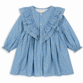 Tulle Konges Sljd Carlie Blue Kim Frill Dress Gots Patch