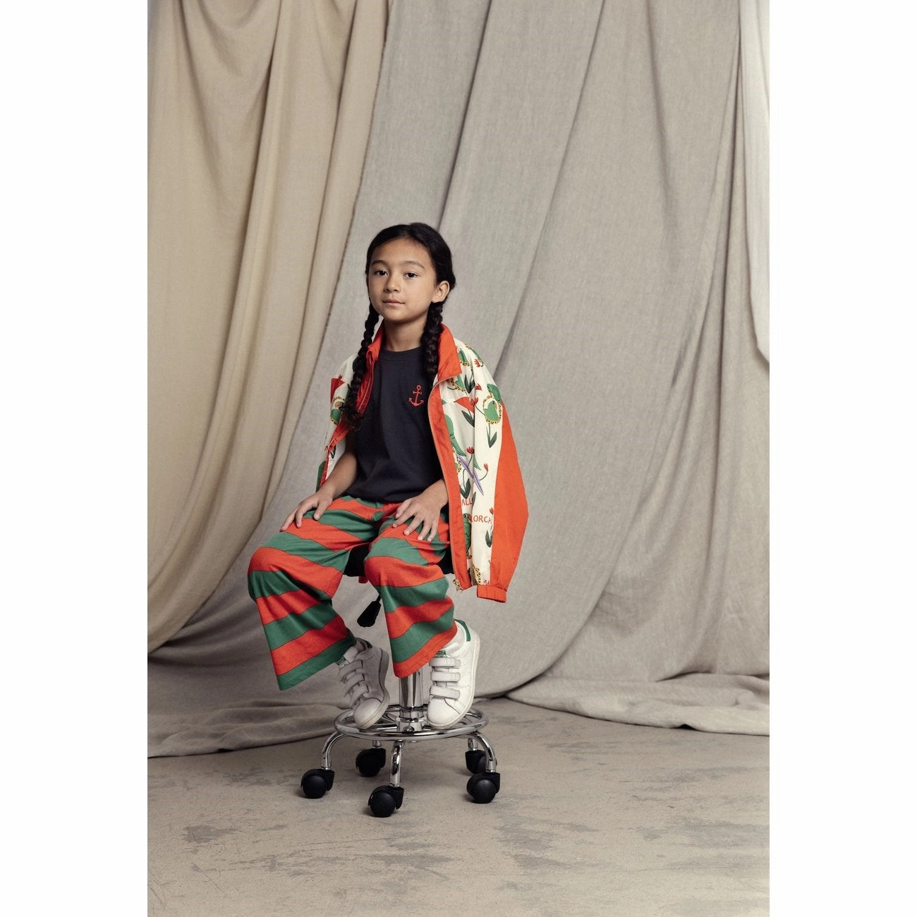 Tulle Mini Rodini Multi Parrots AOP Nylon Tracksuit Jacket