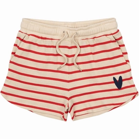 Tulle The New Poppy Red Striped Nil Shorts Ruffle