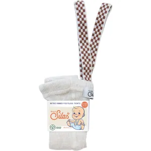 Unique Silly Silas Cream Blend Checked Footless Tights Classic