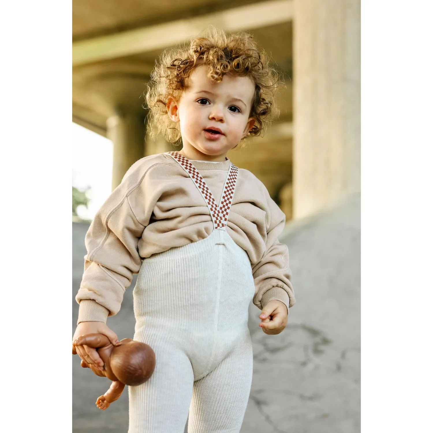 Unique Silly Silas Cream Blend Checked Footless Tights