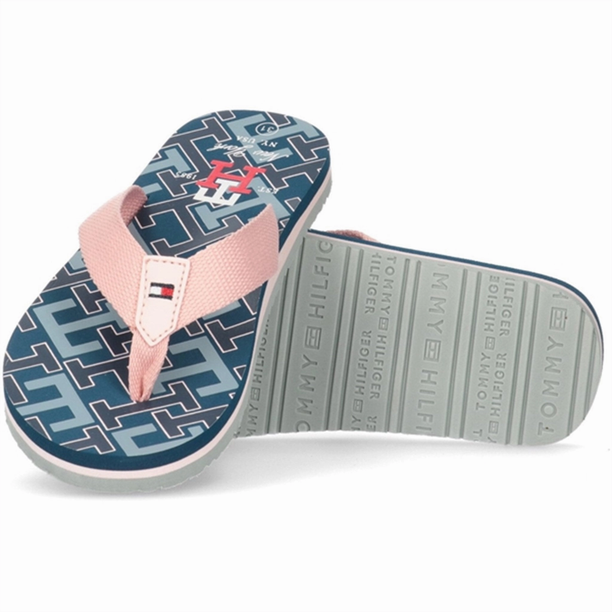 Unisex shoes Tommy Hilfiger Logo Flip Flop Blue/Pink Water shoes
