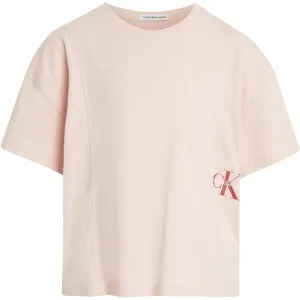 Upscale Calvin Klein Monogram Off Placed T-Shirt Sepia Rose Authentic