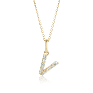 V Letter Pendant Yellow Gold