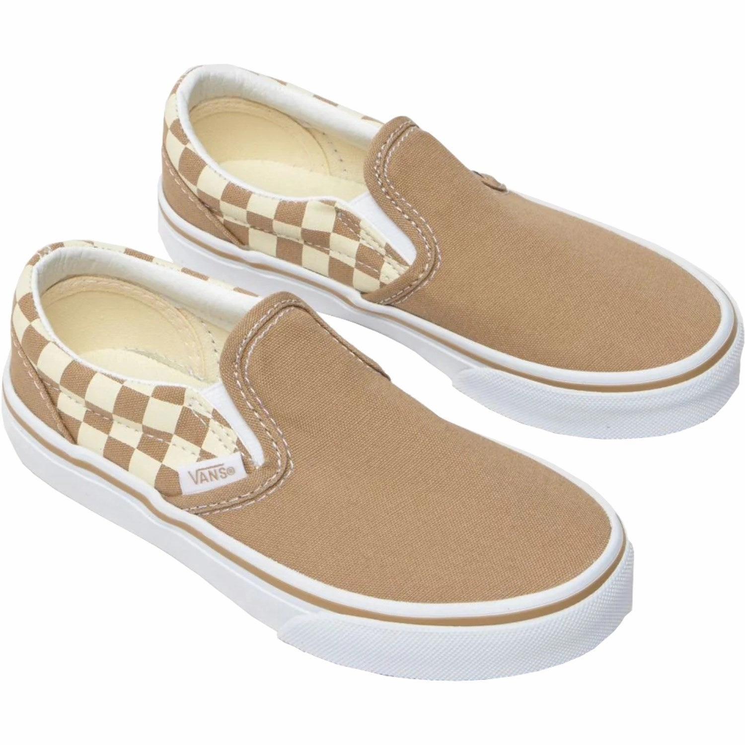 VANS Neutral Checkerboard BROWN/WHITE Classic Slip-On Neutral Checkerboard Safety shoes