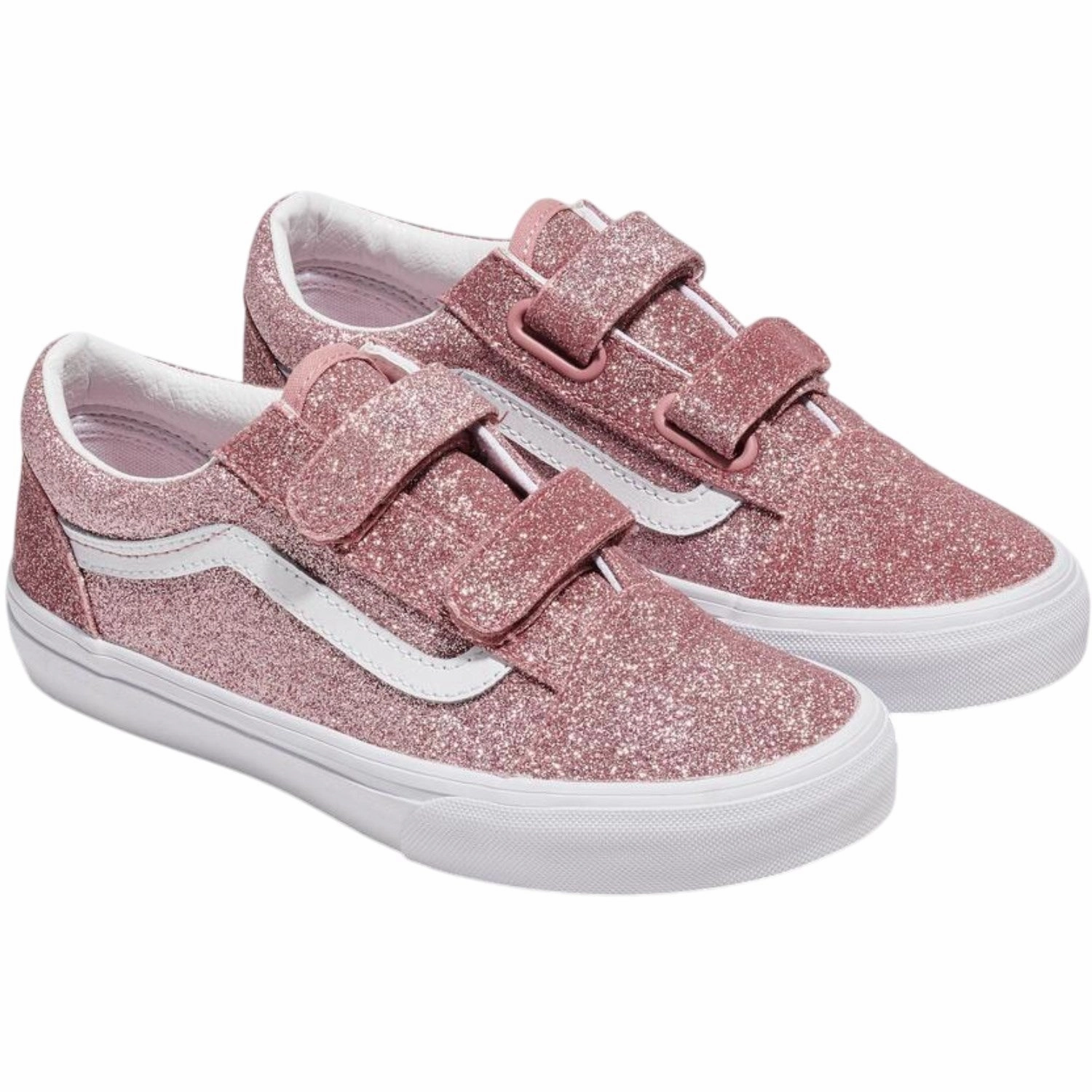 VANS Rose Gold Old Skool V Glitter Bowling shoes Men's shoes