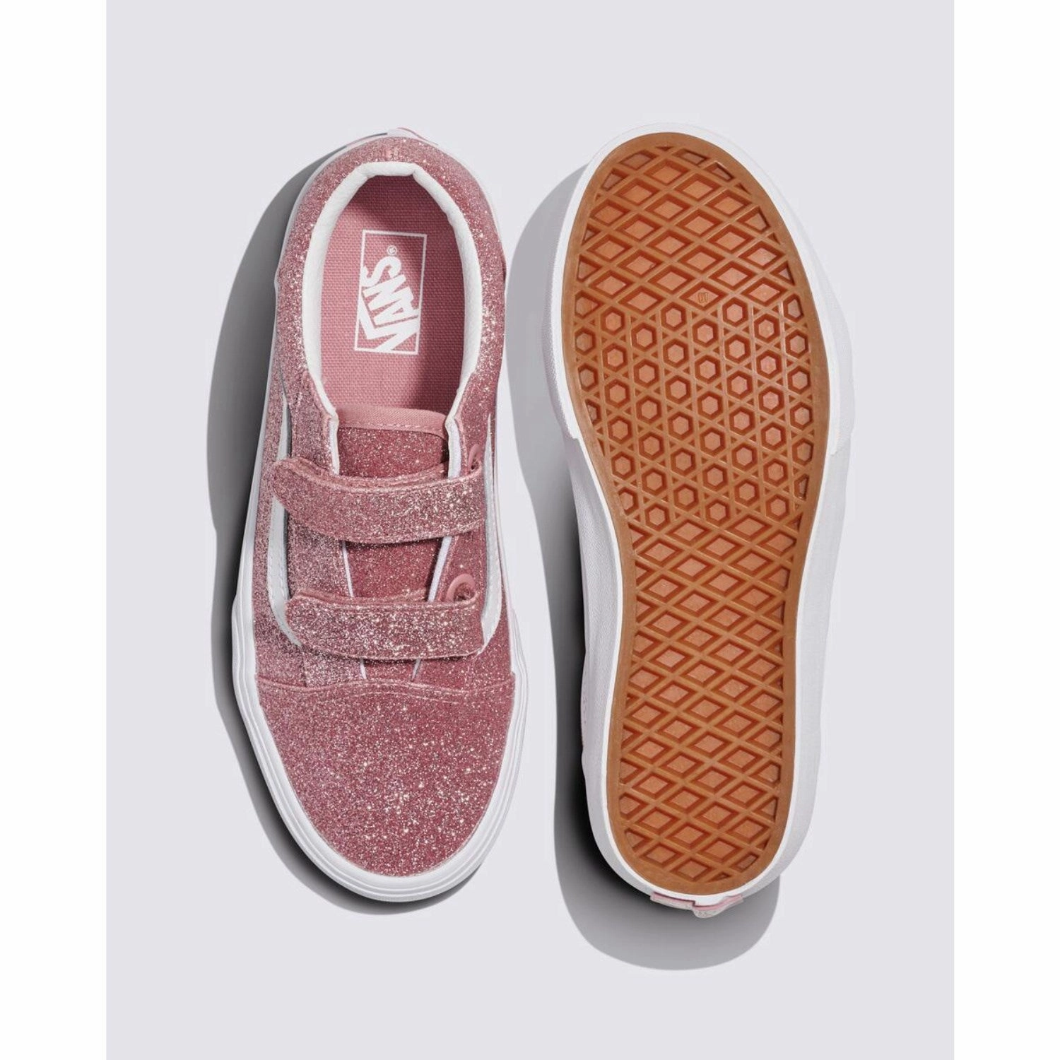 VANS Rose Gold Old Skool V Glitter Bowling shoes