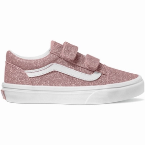 VANS Rose Gold Old Skool V Glitter Bowling shoes Autumn shoes