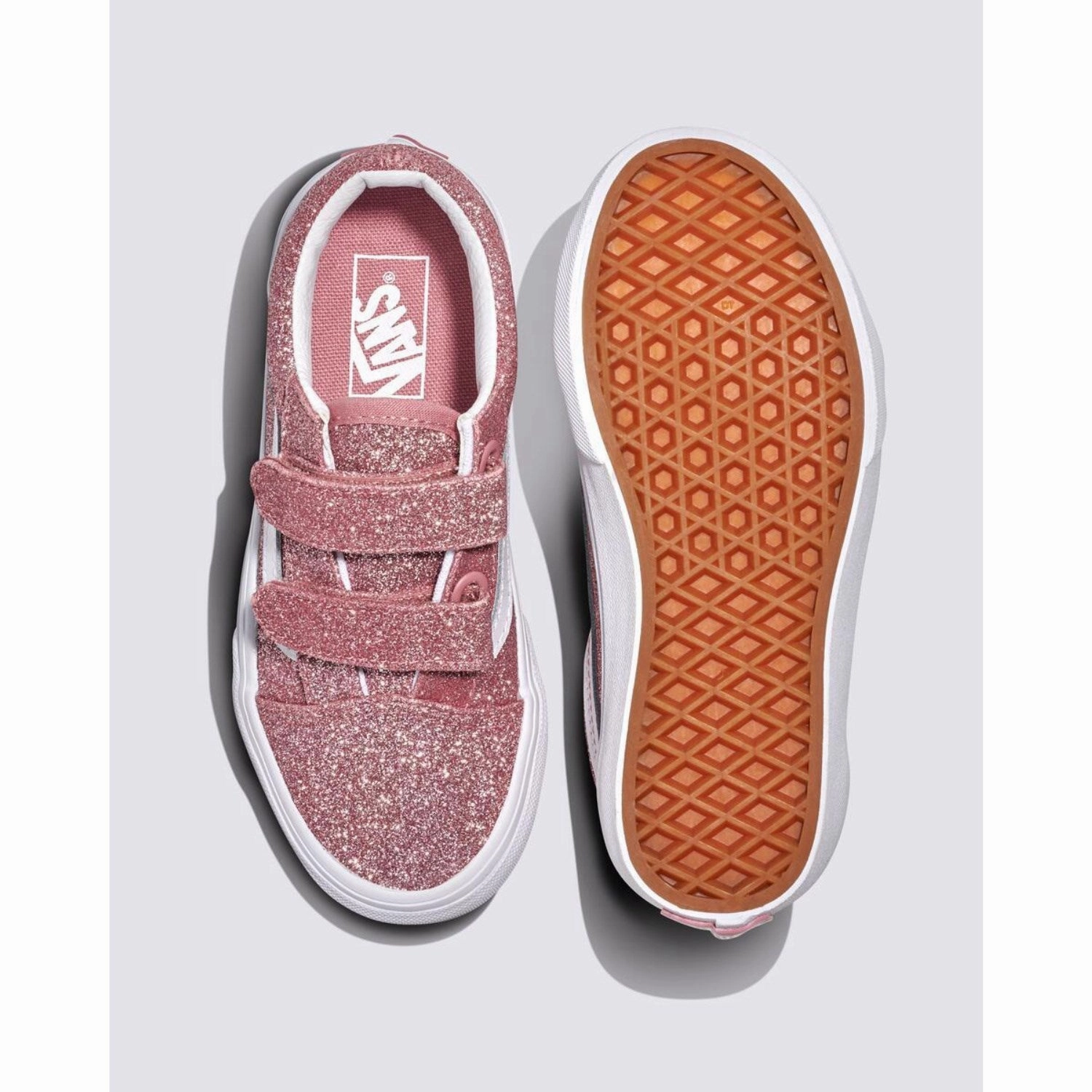 VANS Rose Gold Old Skool V Glitter Bowling shoes
