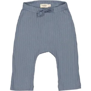 Velvet MarMar Modal Broad Rib Stormy Blue Pico Pants Breathable
