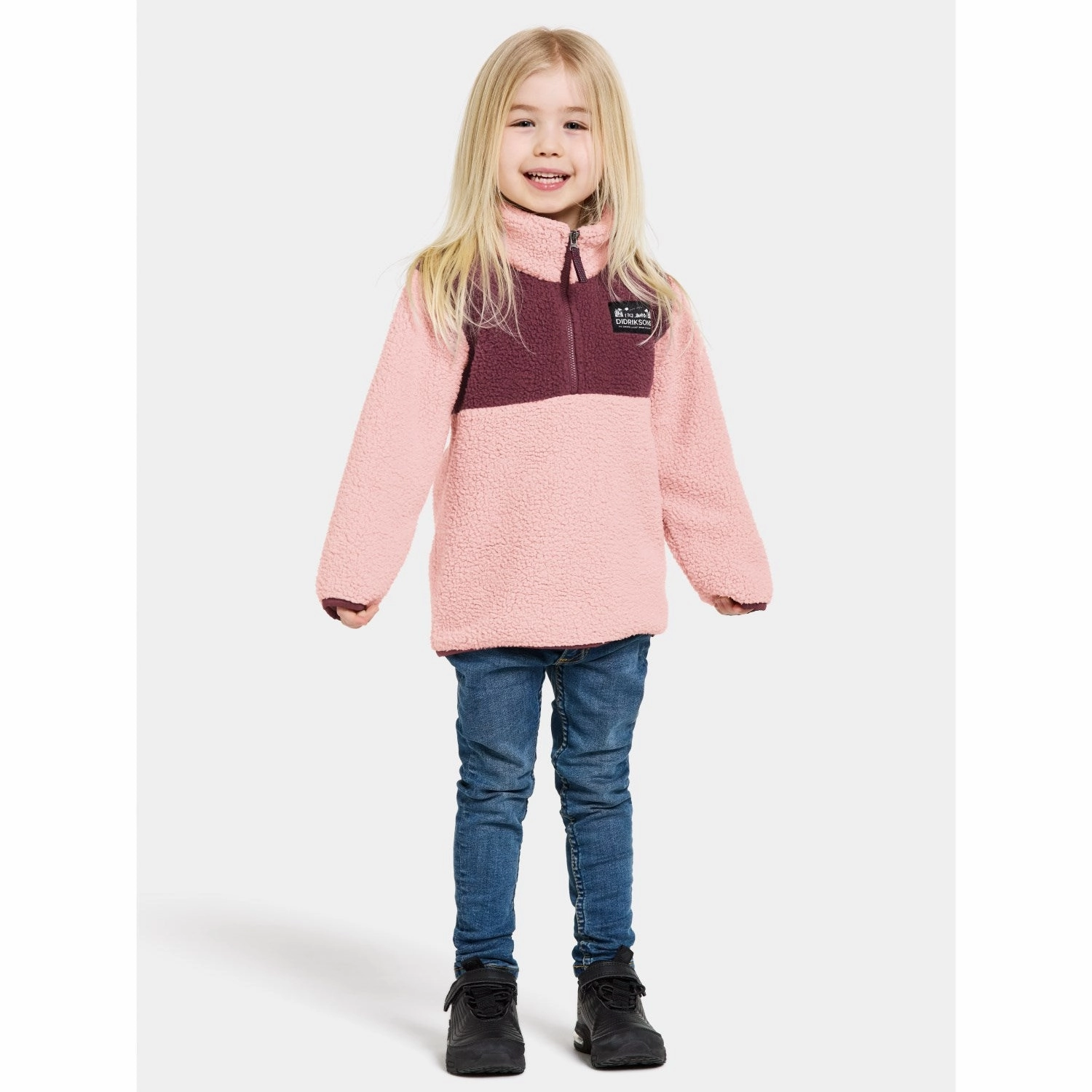 Velvet Didriksons Dusty Pink Gosig Kids Halfzip Fleece Jacket