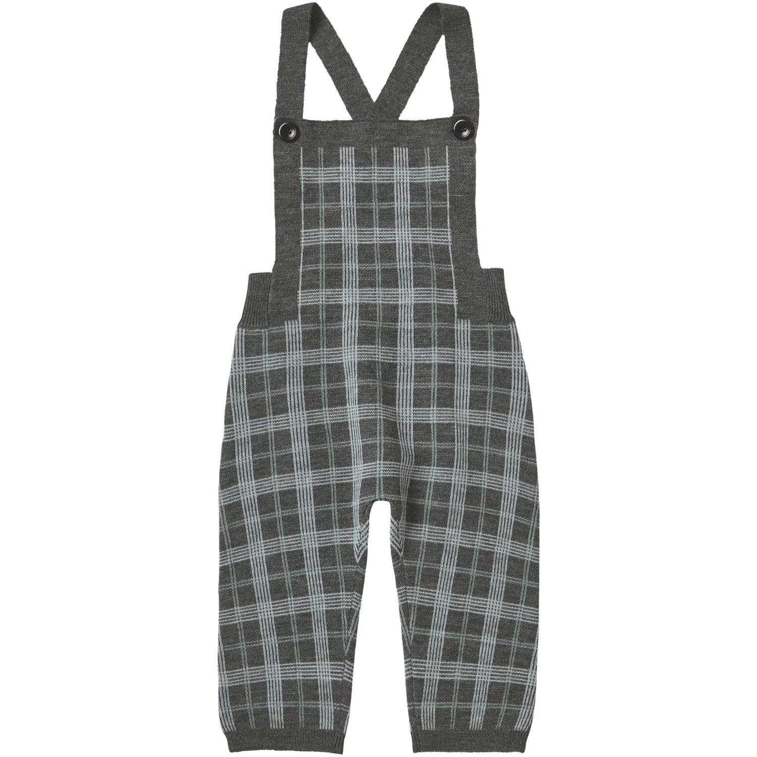 Versatile FUB Grey Melange Baby Checked Overalls Layered