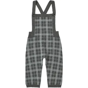 Versatile FUB Grey Melange Baby Checked Overalls Layered
