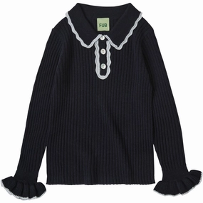 Versatile FUB Dark Navy Rib Polo Soft