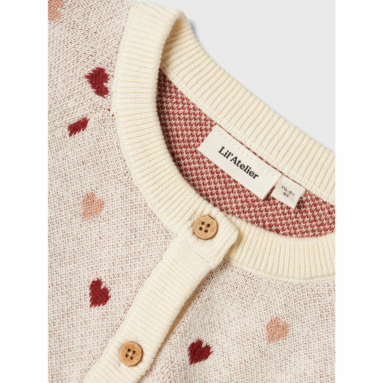 Versatile Lil'Atelier Turtledove Saran Knit Cardigan Heart