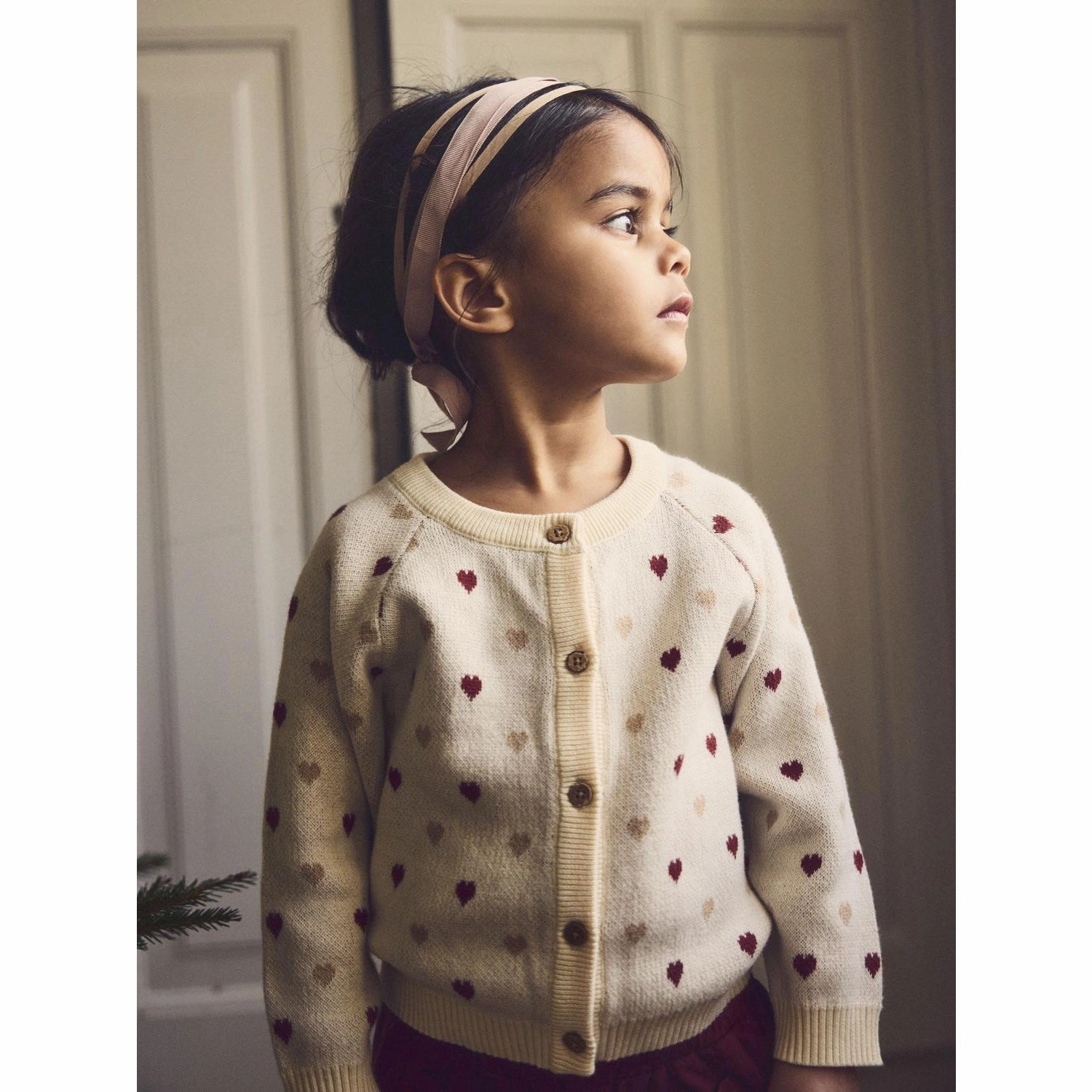 Versatile Lil'Atelier Turtledove Saran Knit Cardigan Heart