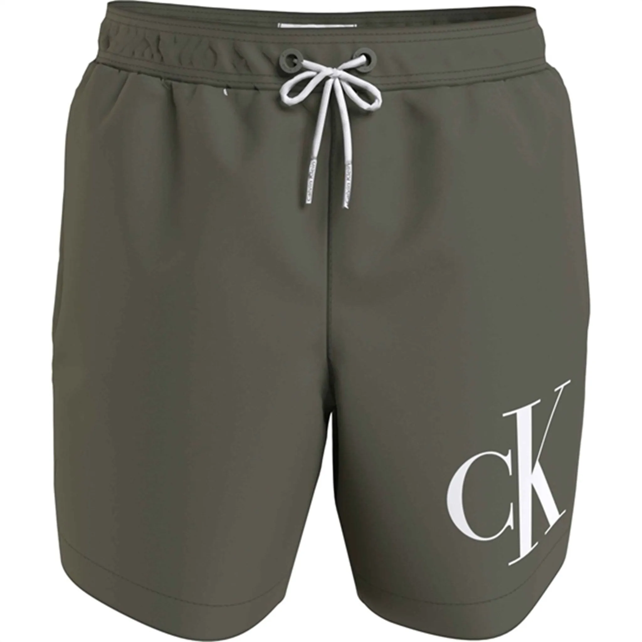Lavish Calvin Klein Medium Drawstring Swim Shorts Graphic Dusty Olive Captivating