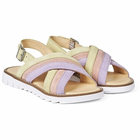 Vintage shoes Angulus Sandal W. Open Toe And Buckle Lilac/Peach/Light Yellow Dance shoes