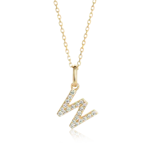 W Letter Pendant Yellow Gold