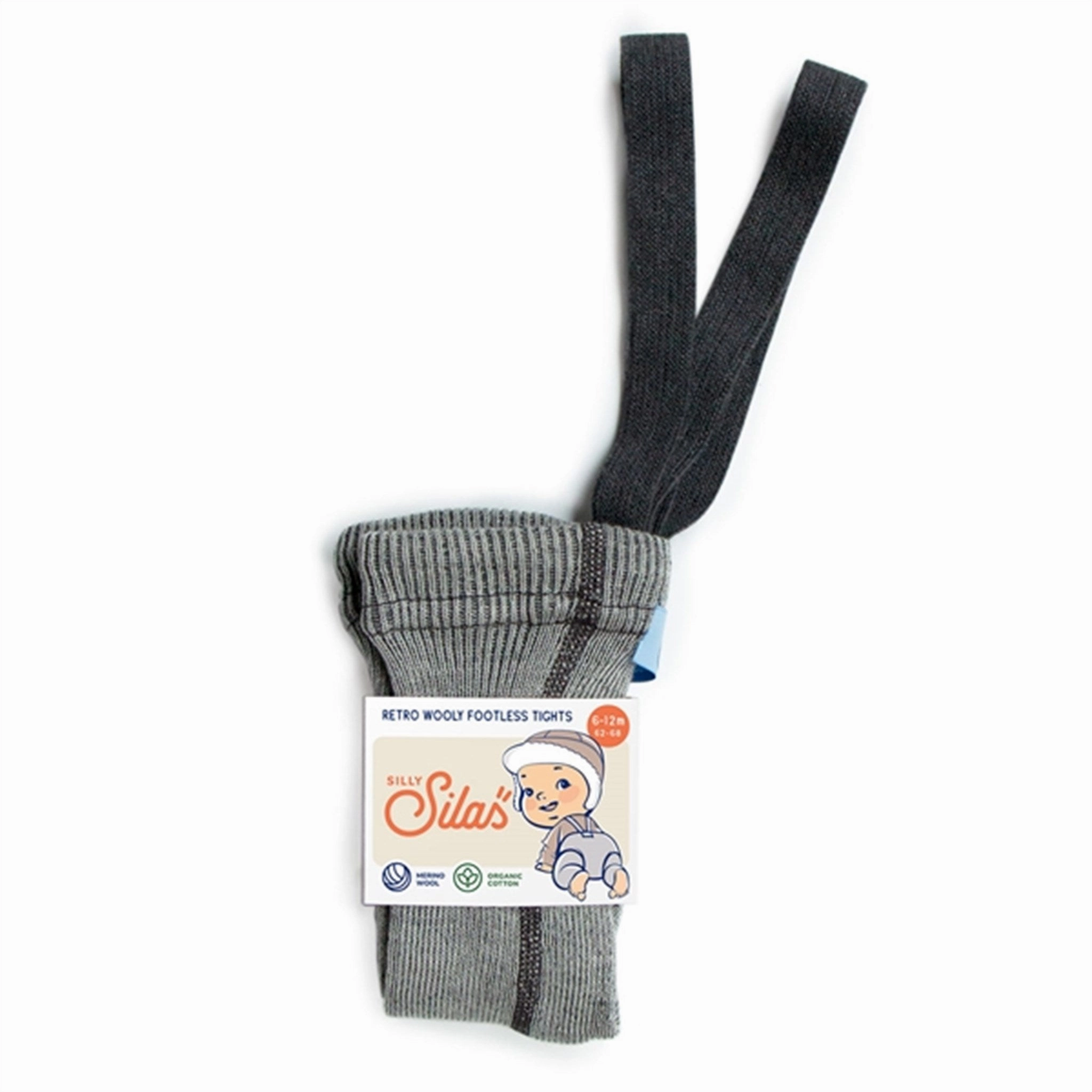 Waterproof Silly Silas Wooly footless tights with braces Granite Grey Timeless