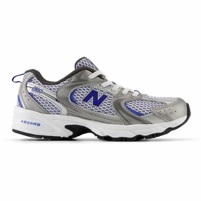 Wedding shoes New Balance Dark Silver Metallic New Balance 530 Kids Bungee Lace Tennis shoes
