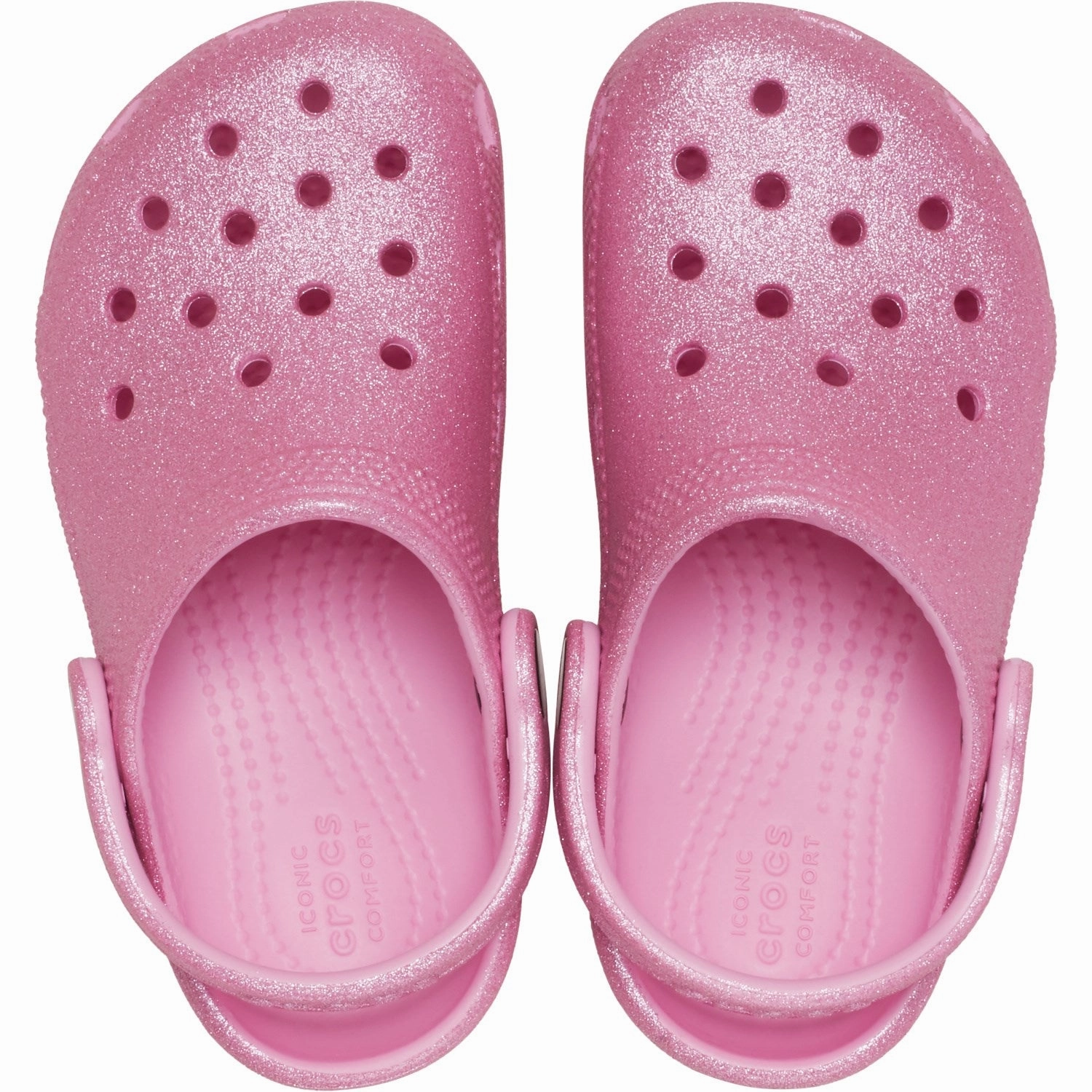 Wedges Crocs Pink Tweed Glitter Classic Glitter Clog