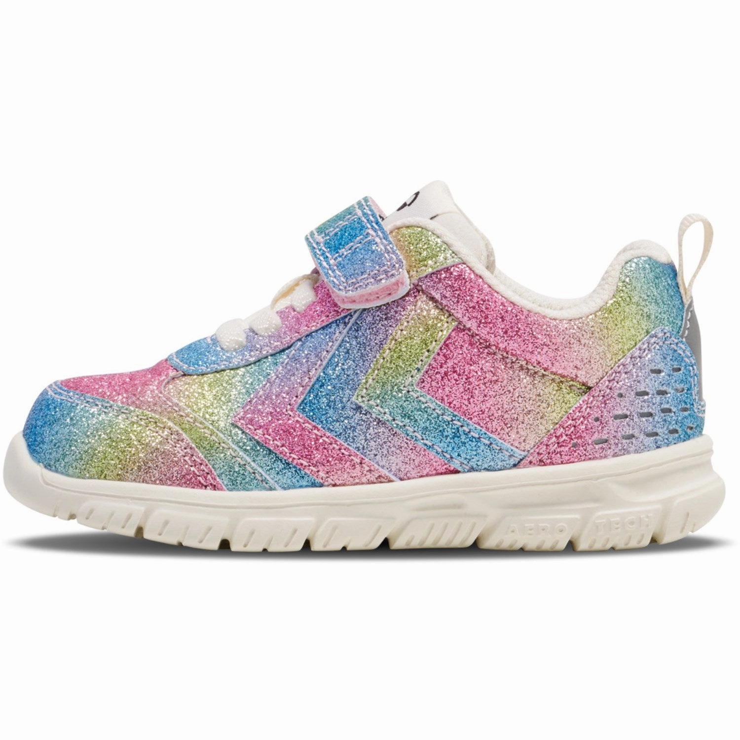 Wedges Hummel White/Multicolor Crosslite Glitter Infant Sneakers Slippers