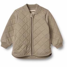 Wheat Beige Stone Thermo Jacket Loui Ruffle Cuff