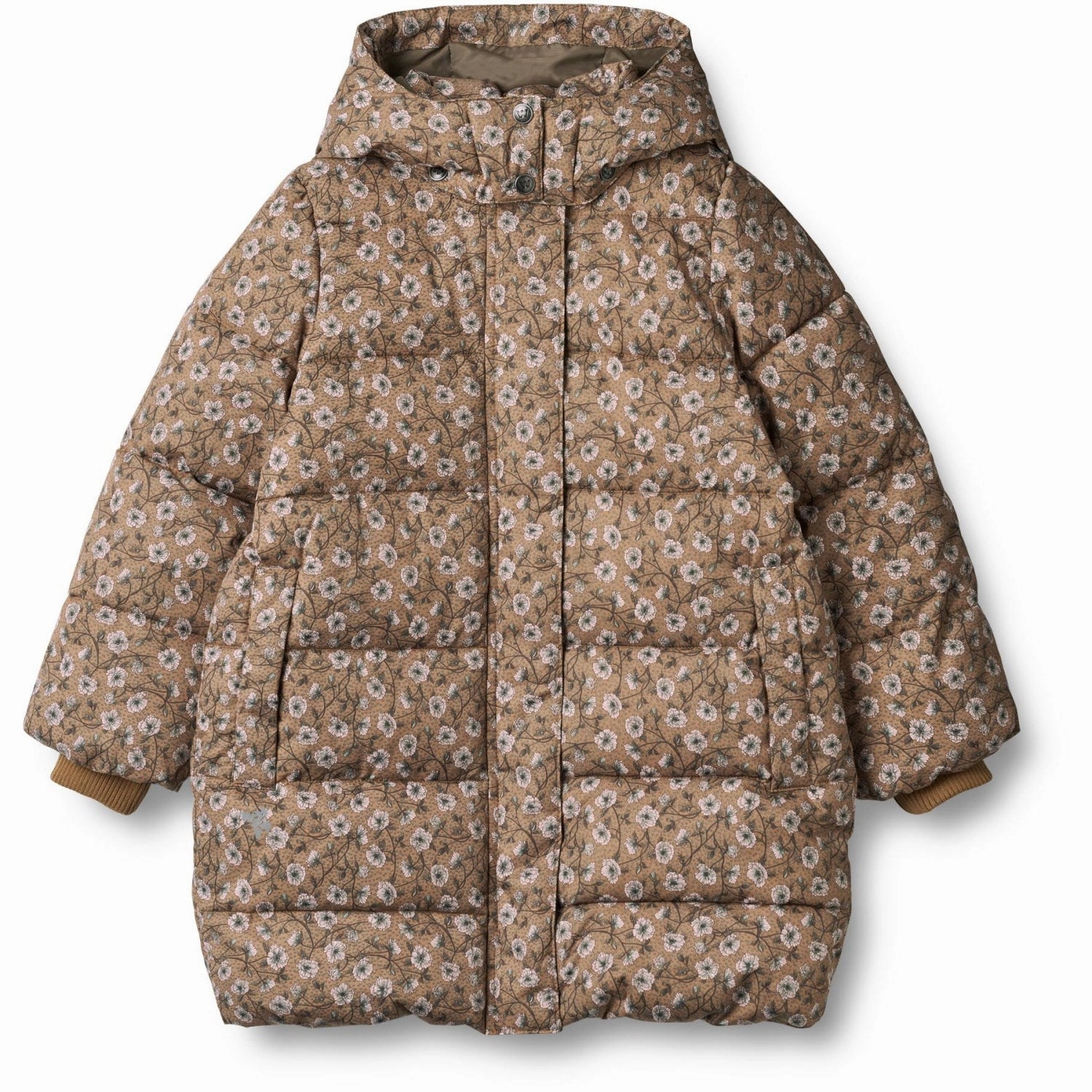 Wheat Caramel Anemones Puffer Coat Yrsa Laid-back Slim