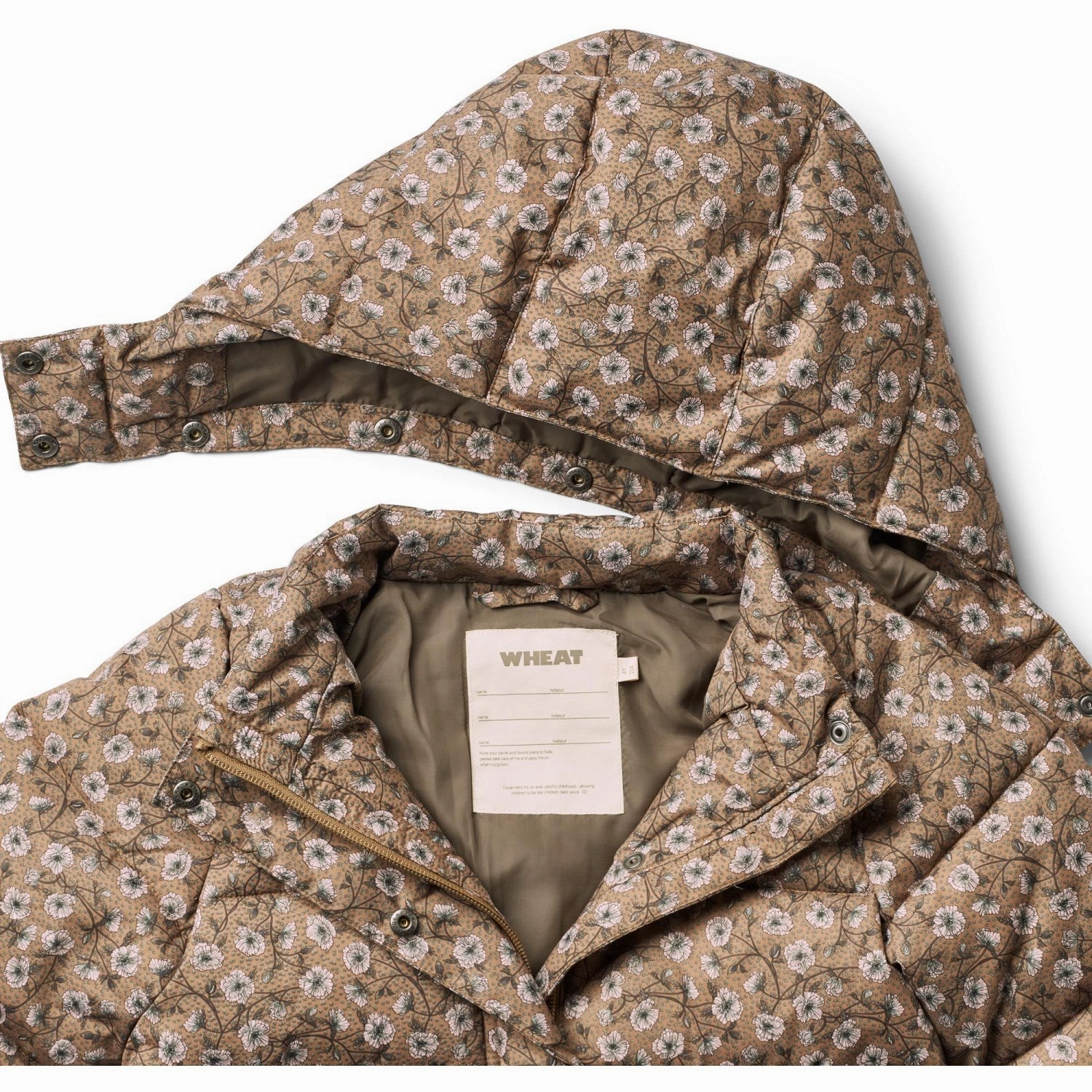 Wheat Caramel Anemones Puffer Coat Yrsa Laid-back