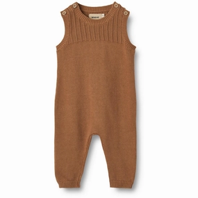 Wheat Caramel Knit Romper Vigge Denim Seam