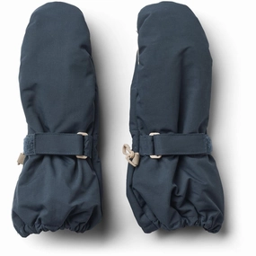 Wheat Dark Blue Mittens Tech Cuff Unique