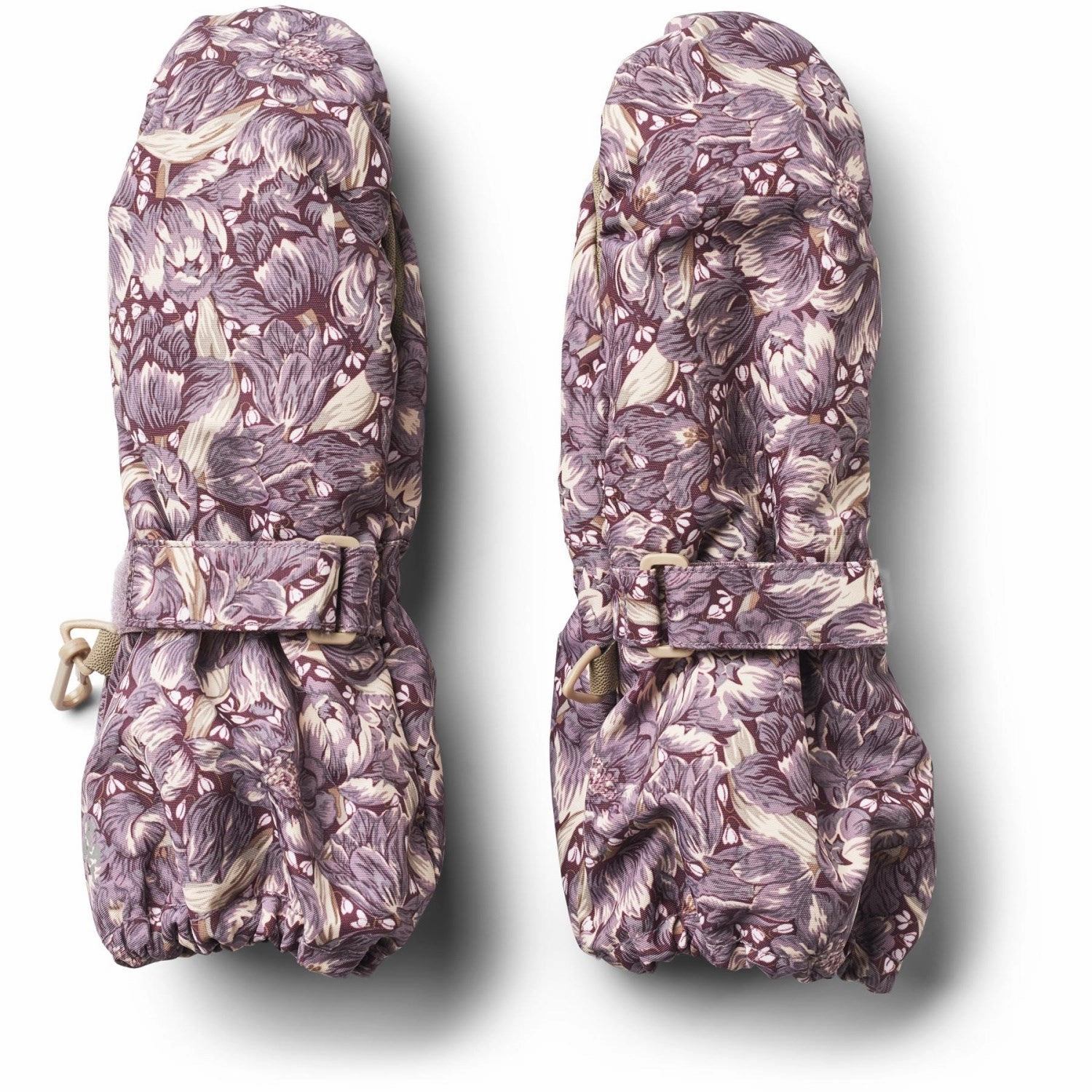 Wheat Purple Tulips Mittens Tech Texture Leather