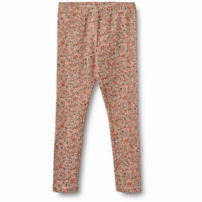 Wheat Rose Flower Meadow Leggings Jules Leather Soft