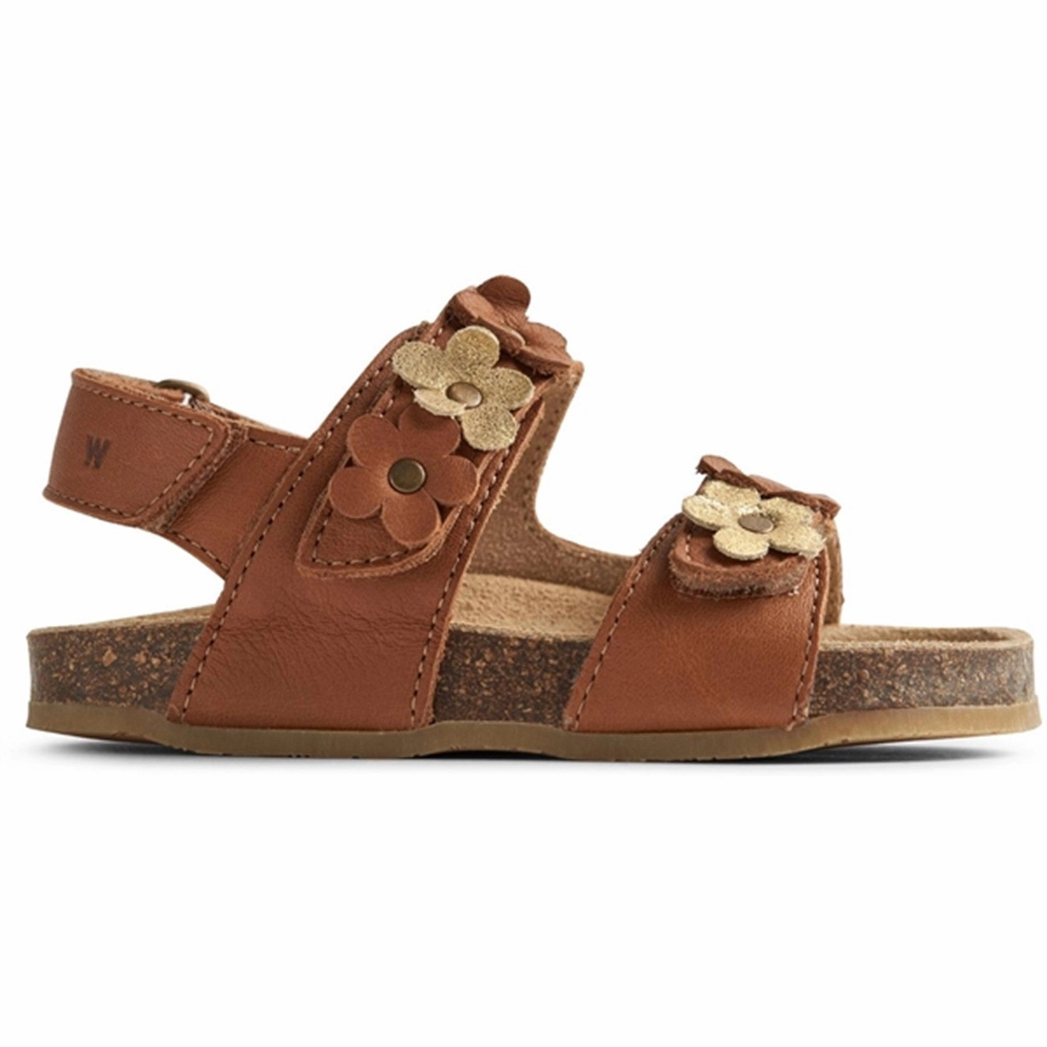 Wheat Sandal Cork Open Toe Clare Flowers Cognac Loafers