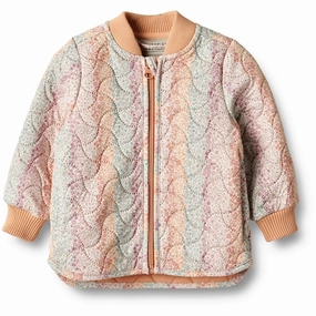 Wheat Thermo Rainbow Flowers Jacket Loui Fabric Formal