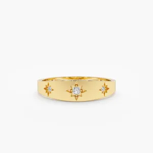 Wide Diamond Starburst Ring, Estelle