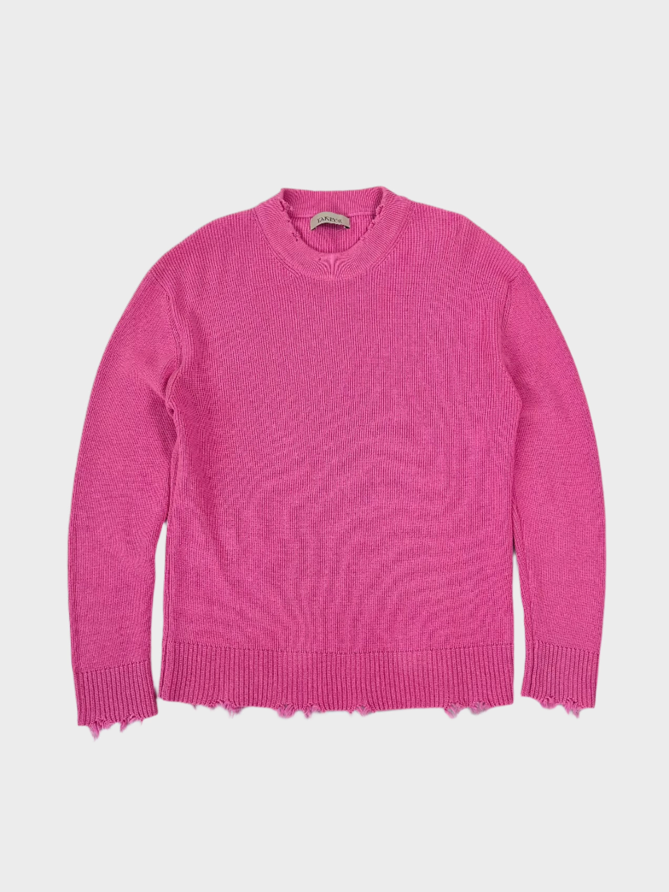 almondant new arrivals Maglione Rosa In Cotone Con Orli Sfilacciati puma new arrivals shoes miladys new arrivals tops for ladies summer
