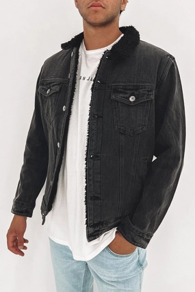 xiaomi sale Jefe Sherpa Jacket Washed Black sale at clicks
