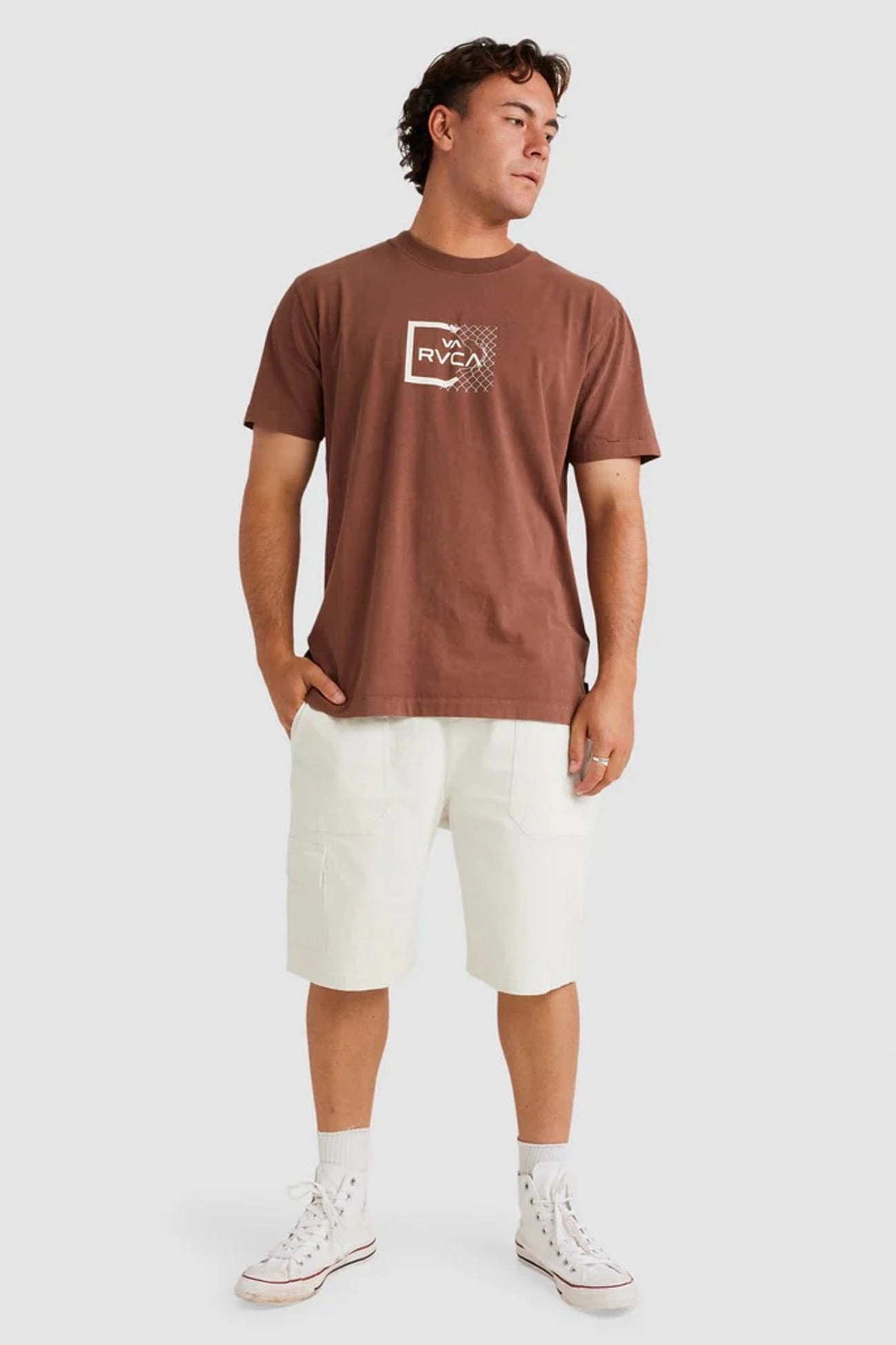 zudio sale RVCA Break Out Short Sleeve Tee Hazelnut