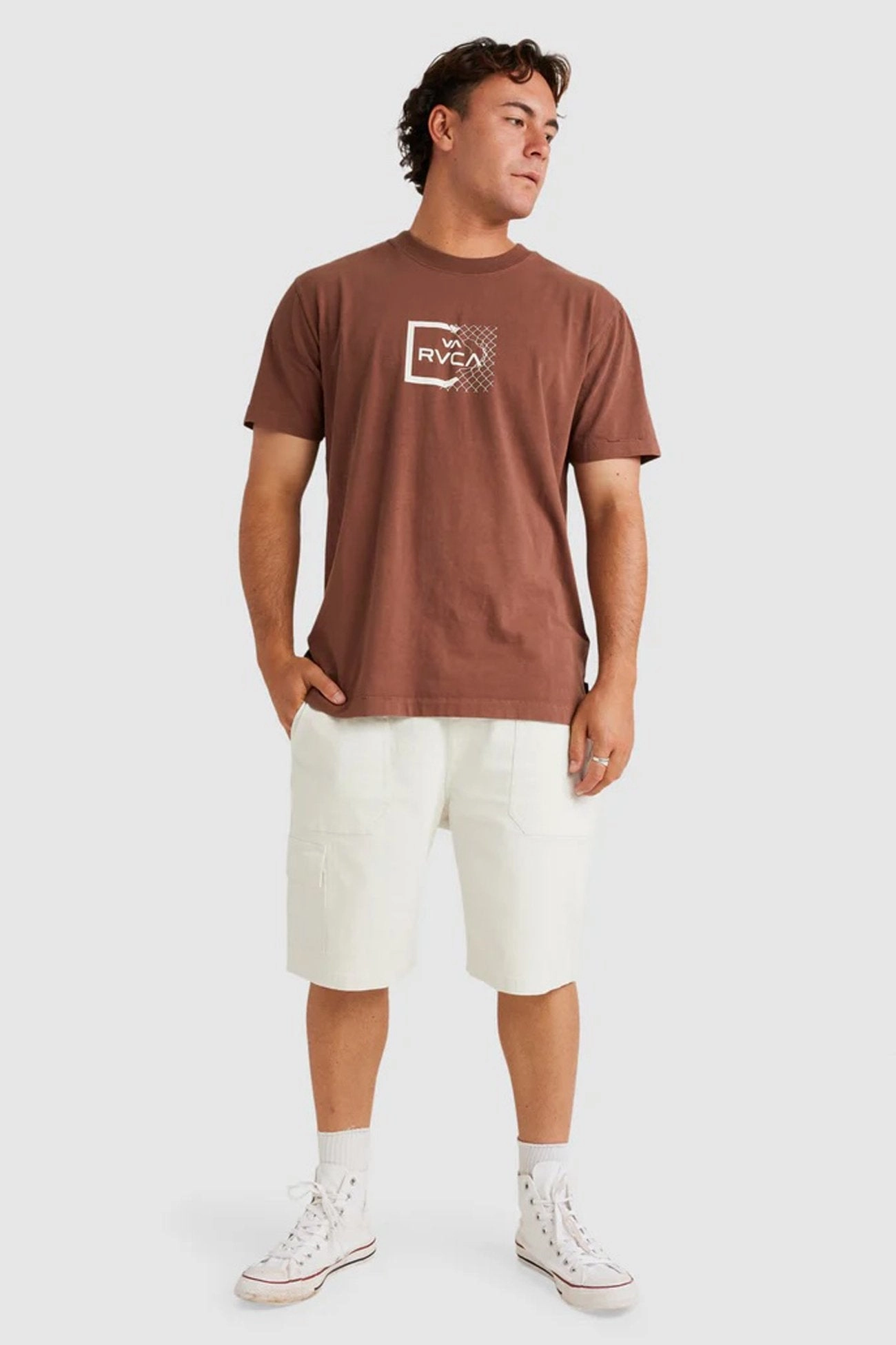 zudio sale RVCA Break Out Short Sleeve Tee Hazelnut